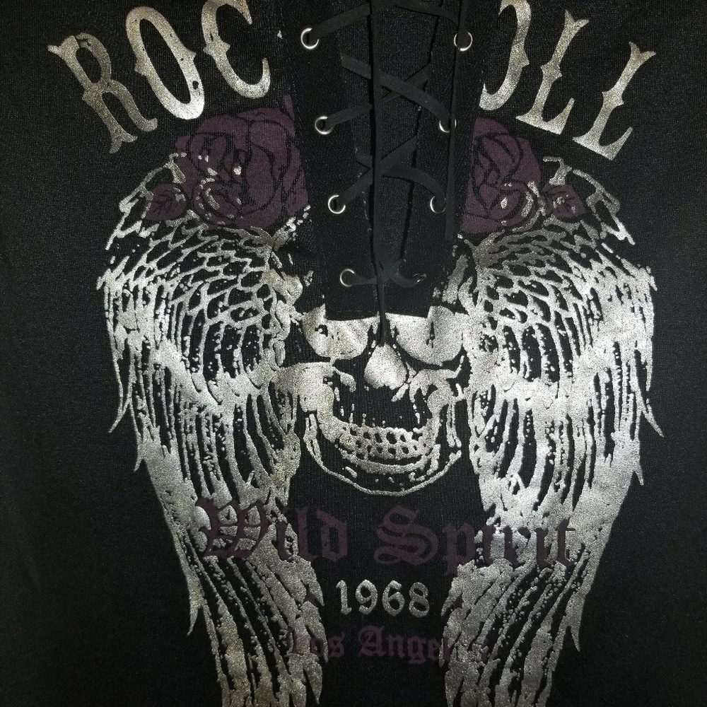 Rock & Roll Laceup Shirt Mini Dress - Picture 7 of 8